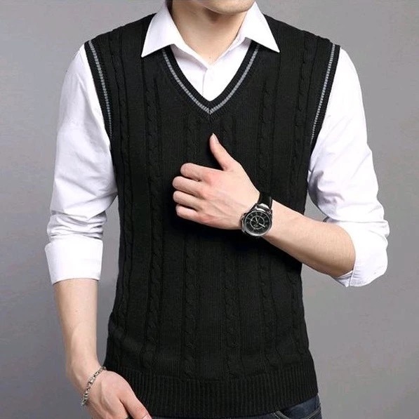 Vest Premium Cowo Cewe Cable Woll Rompi Rajut Pria Wanita / Vest Kemeja Formal