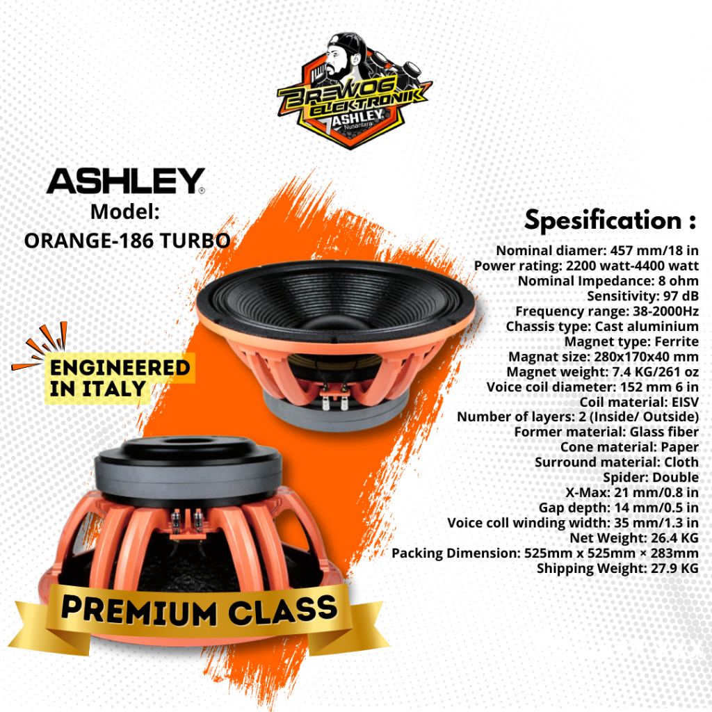SPEAKER ORANGE 186 TURBO ASHLEY