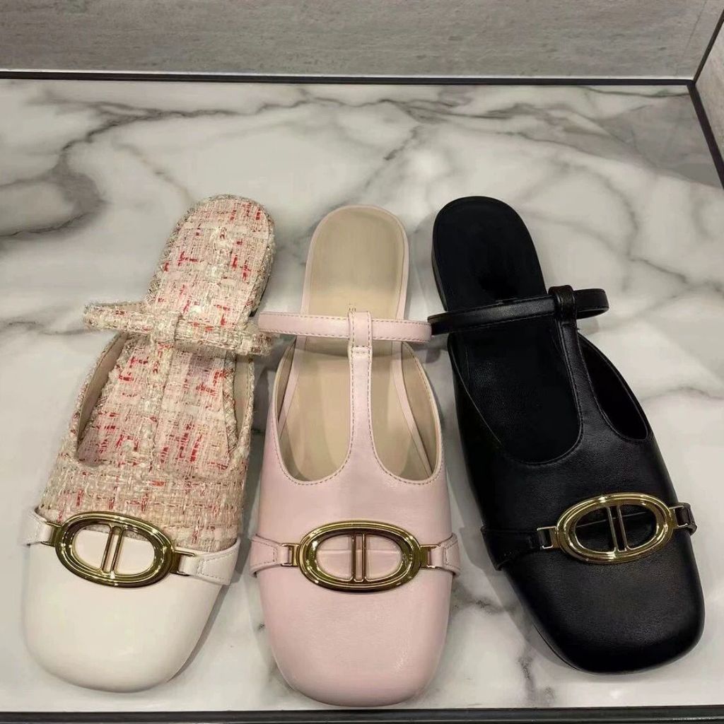 CK Sepatu Flat Mules Buckle-Strap ( SIZE 35/36 -40 )