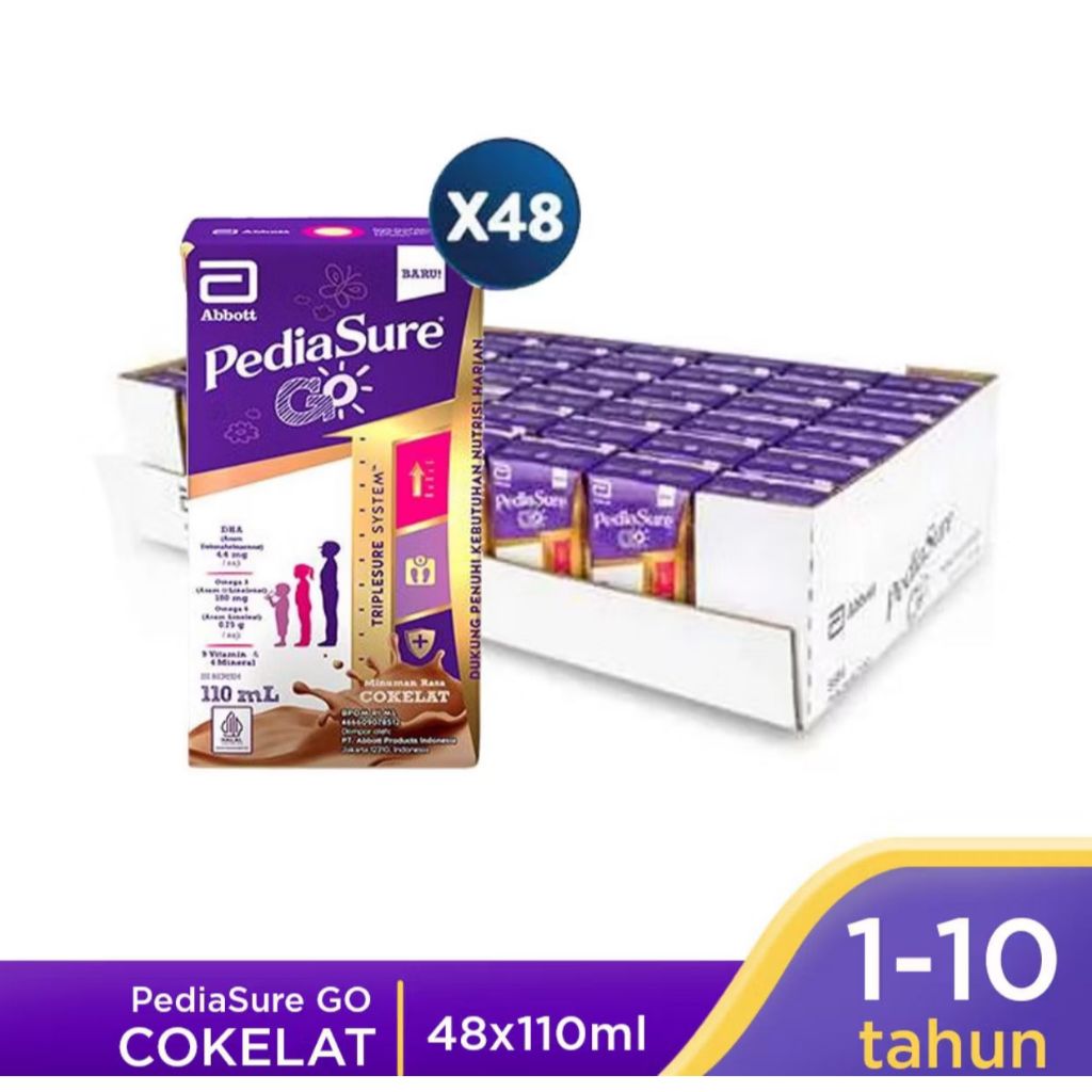 

Grosir Karton - PEDIASURE GO (1-10 thn) - Nutrisi UHT - Ready to Drink (1 Karton isi 48 x 110 ml)