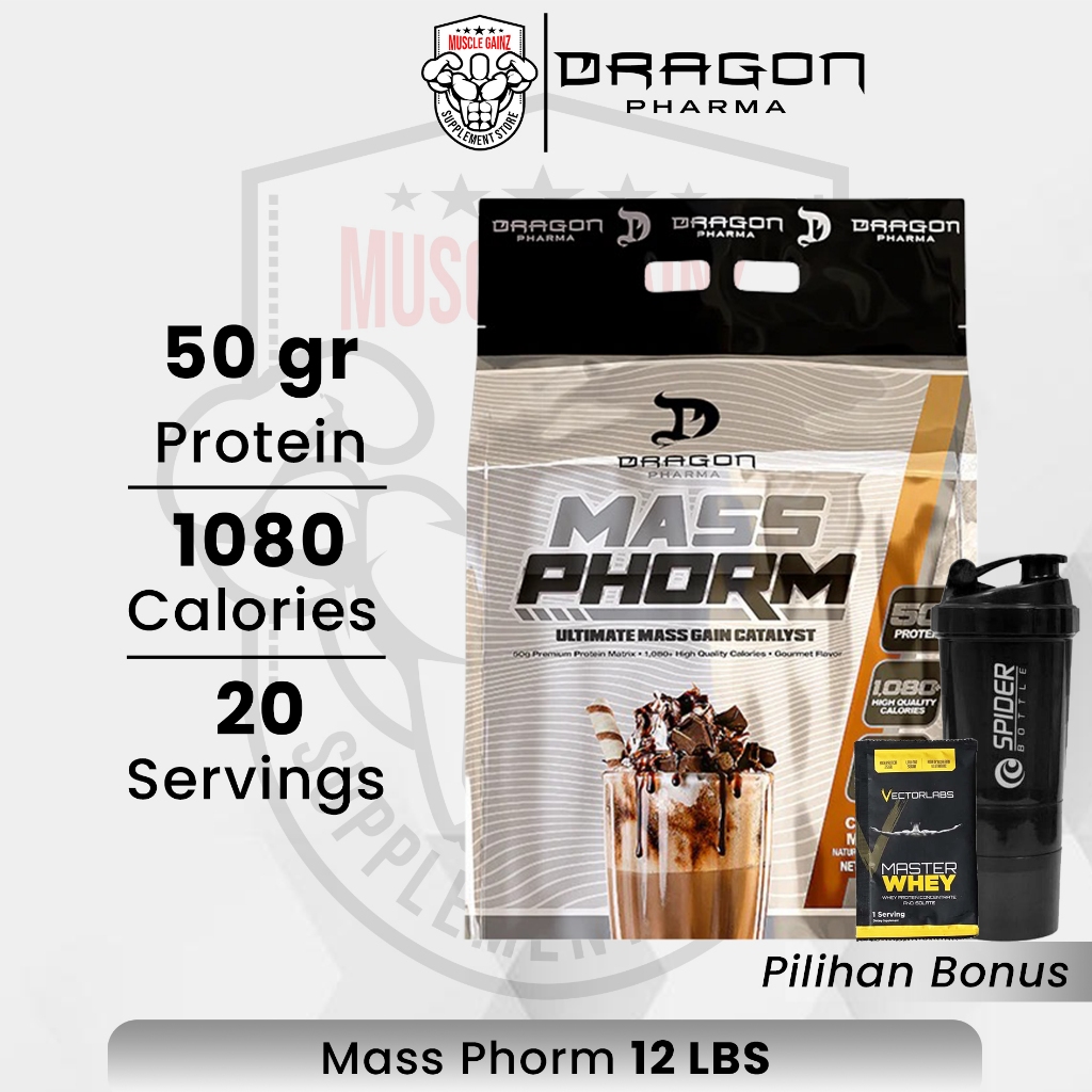 Dragon Pharma Mass Phorm 12lbs 5,4kg Ultimate Mass Gain Gainer