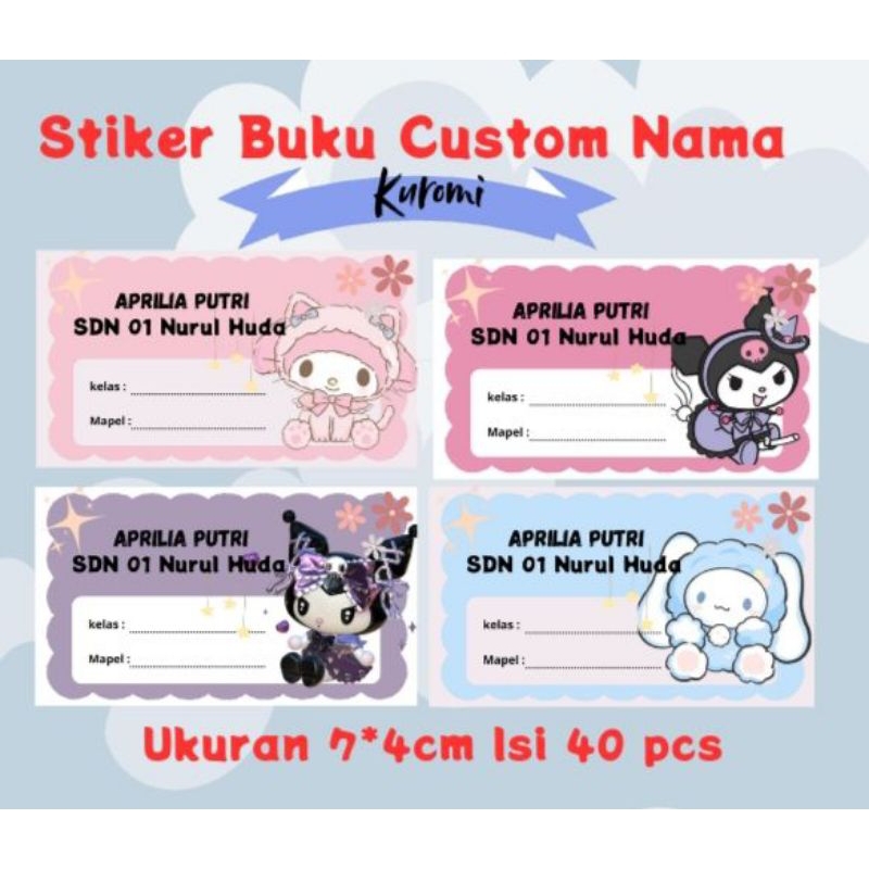 

Stiker Buku Mata Pelajaran Custom Nama / LABUBU / KUROMI DAN SANRIO - Stiker custom Nama