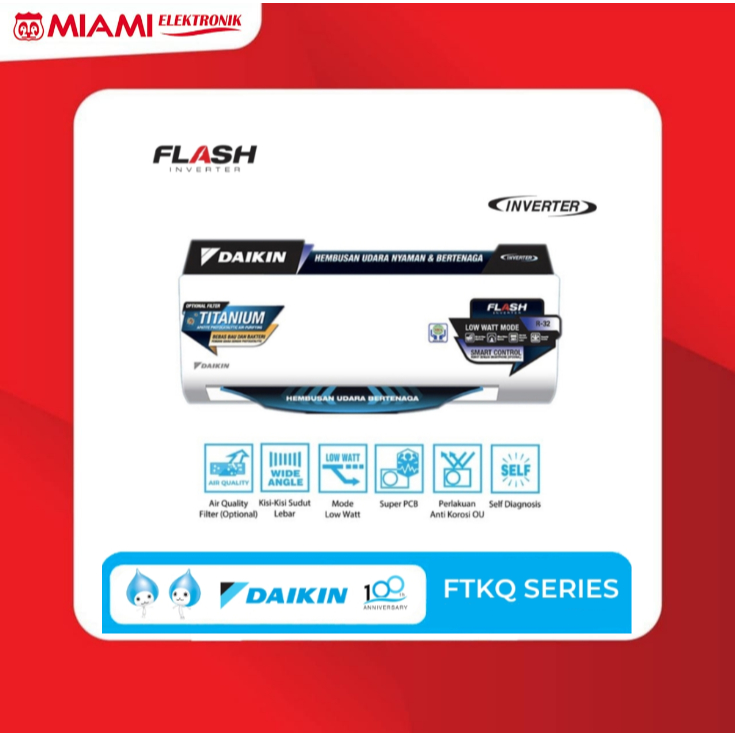 DAIKIN FTKQ50UVM4 AC SPLIT 2 PK INVERTER PUTIH