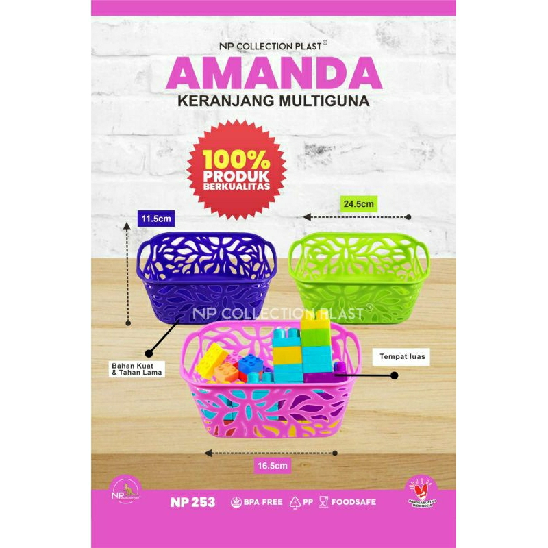 Keranjang Plastik serbaguna multiguna / Keranjang Amanda serbaguna NP