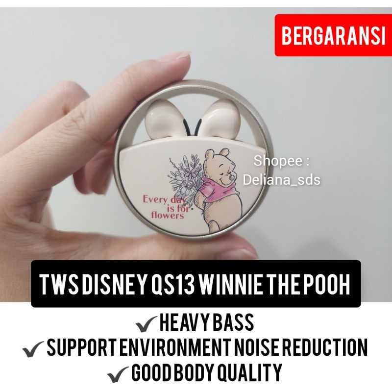 TWS Disney QS13 Winnie The Pooh Garansi Resmi 1 Tahun TWS Bluetooth Disney QS13 Headset Bluetooth Di