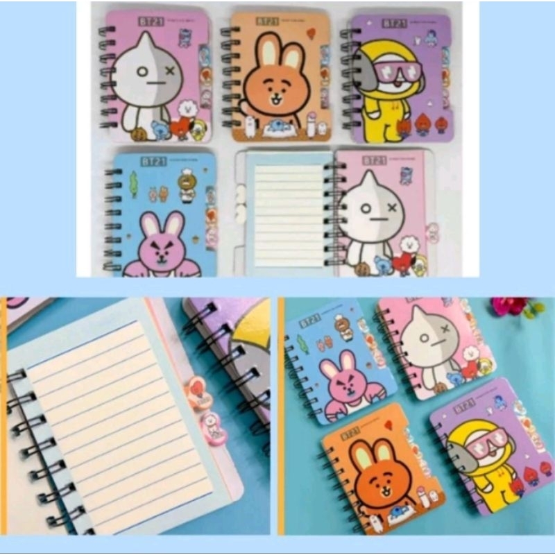 

Buku Diary Spiral Motif BT21 BTS/Buku Notes Spiral/Buku Memo Catatan