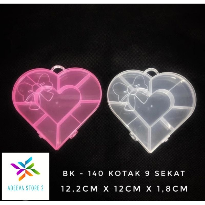 Box / Kotak / Storage Plastik Penyimpanan Manik / Mote Love 9Sekat