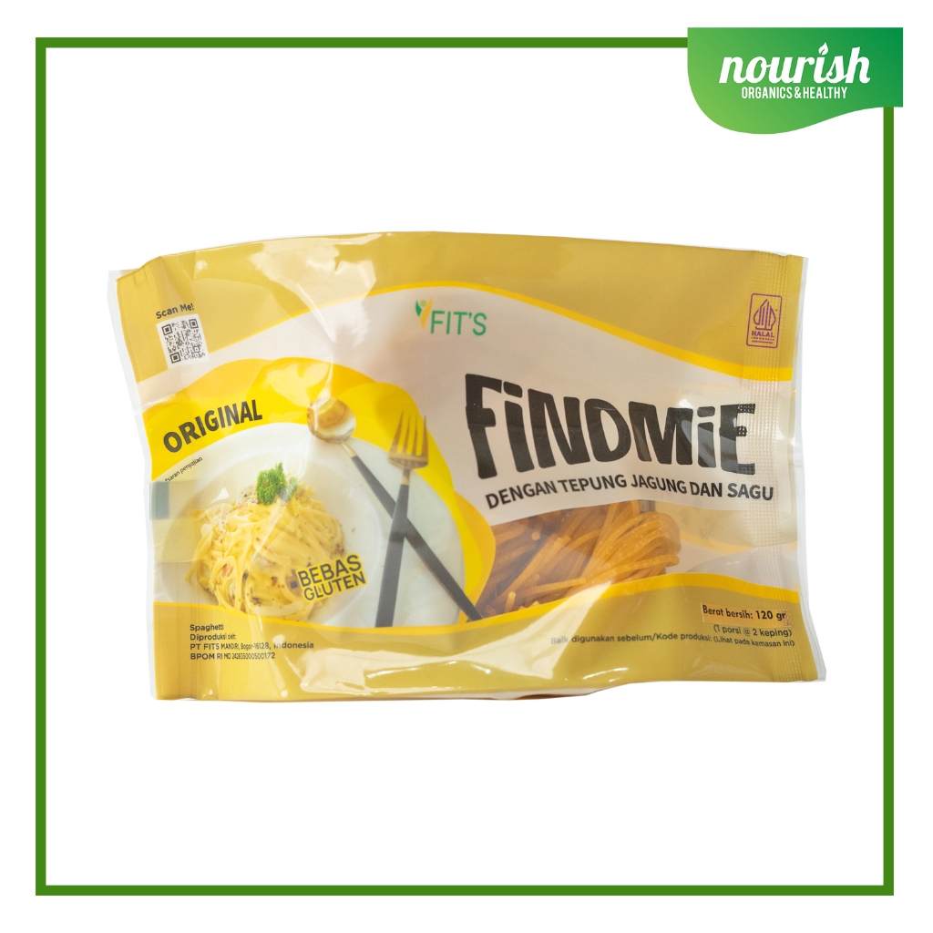 

Fits Mandiri, Findmie Spaghetti NON GMO, GLUTEN FREE 120gr