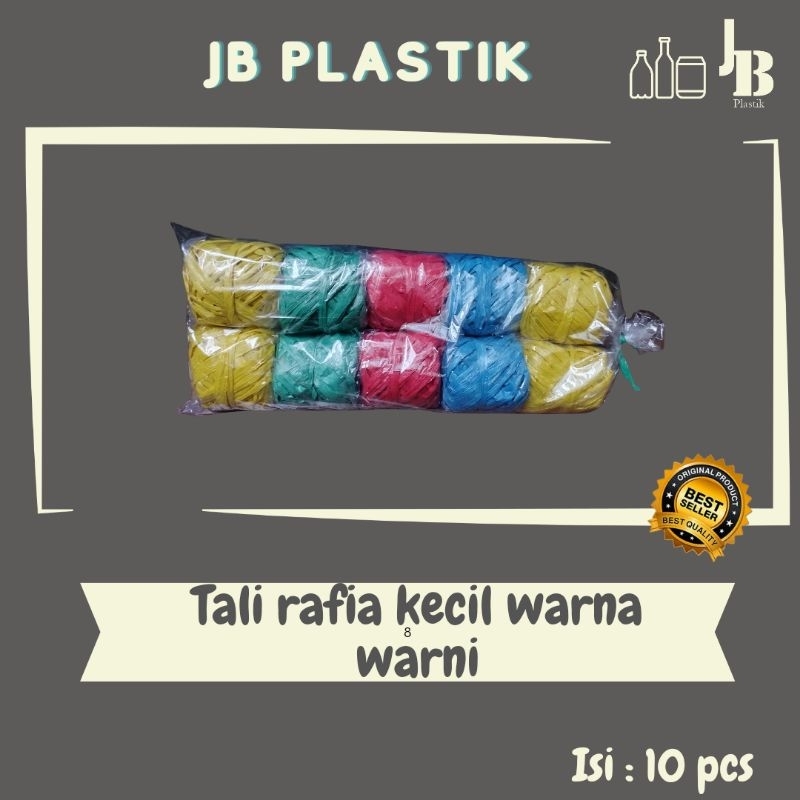 

Tali rafia kecil /tali rafia plastik warna warni isi 10