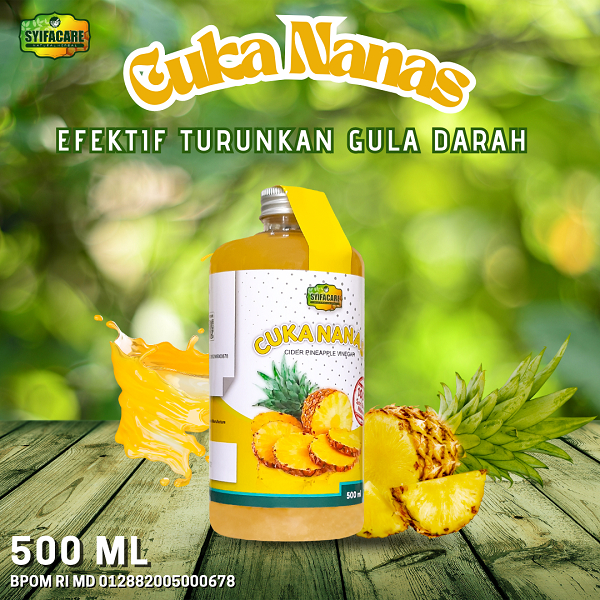 

SYIFACARE CUKA NANAS 500 ml Fermentasi Organik With Mother Menurunkan Kadar Gula Darah Diabetes
