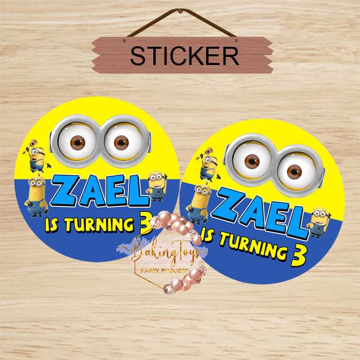 

Minion Kacamata - Sticker Birthday Souvenir Tempelan Ulang Tahun Hampers Pudding Tumpeng