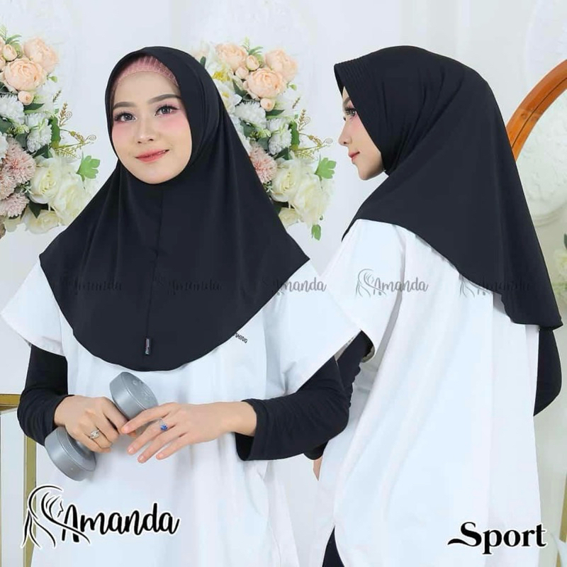 Hijab Kerudung Sport Bahan Jersey Ori By Amanda Hijab