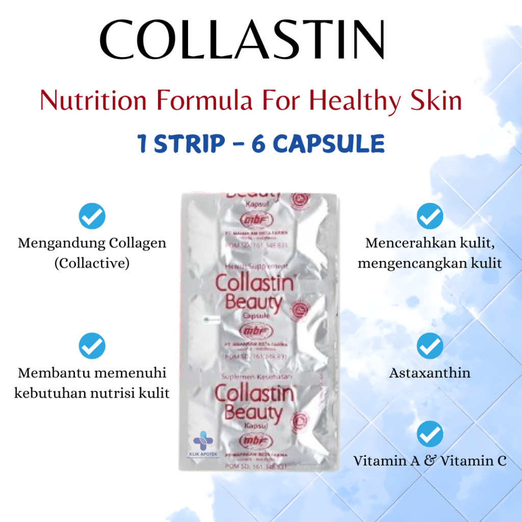 COLLASTIN BEAUTY 1STRIP| collagen 500mg + astaxanthin 2mg