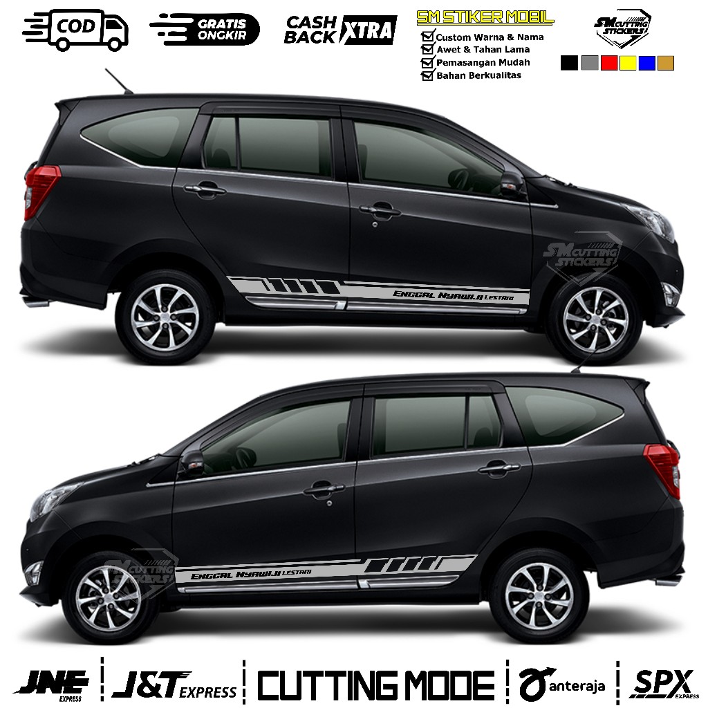 Sticker Mobil Sigra Cutting sticker minimalis custom nama list sticker simple mobil calya sigra