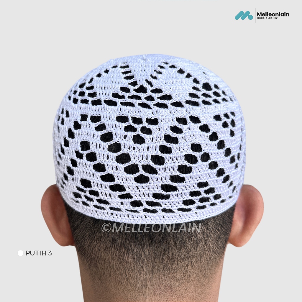 HOT DEALS PECI RAJUT SAUDI KOPIAH SONGKOK PUTIH MELLEONLAIN