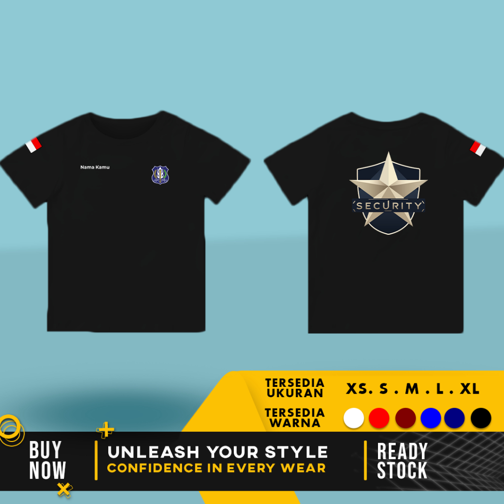 Kaos Anak Baju Satpam Security Bodyguard Captain Bisa Tulis Nama | Cotton Combed 30s
