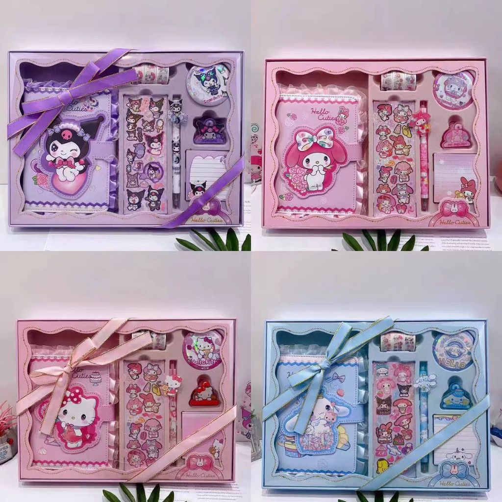 

Hadiah anak anak set lengkap stationery gift set box sanrio kuromi cinnamoroll melody kado ultah NB052