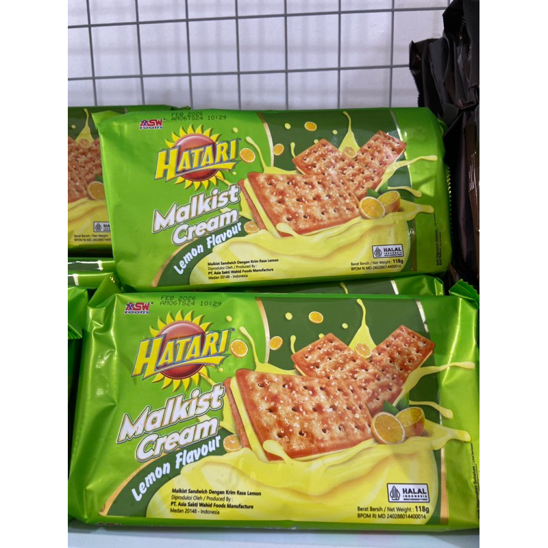 

Biskuit Hatari malkist cream chocolate flavour lemon flavour 118g