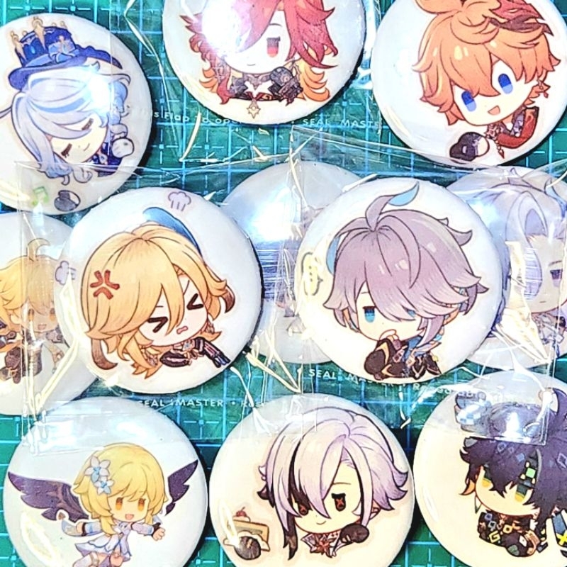 Genshin Impact - Pin Up Button / Pin Press Peniti Unofficial 44mm [ Starlight Reverie Chibi Characte