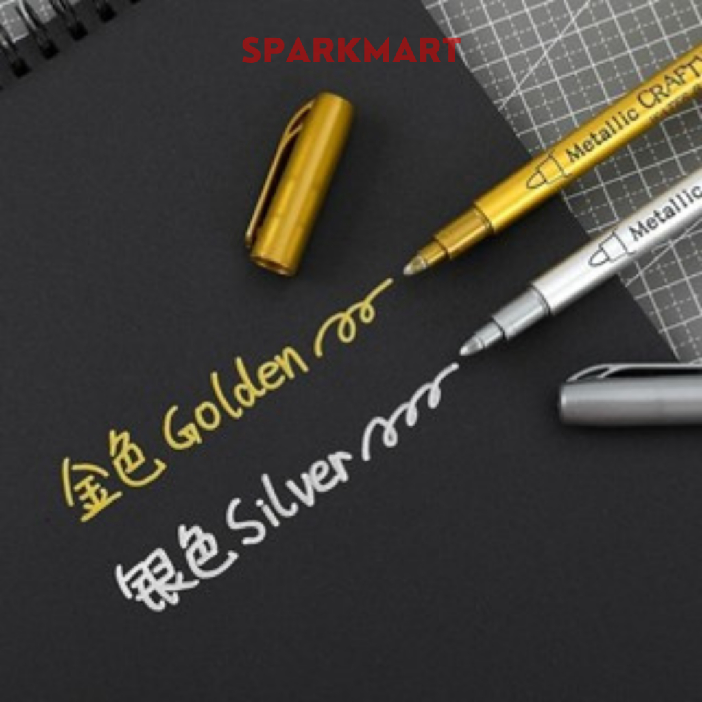 

Spidol Permanen Marker Metallic Chrome Gold Silver 1.5mm 4 PCS