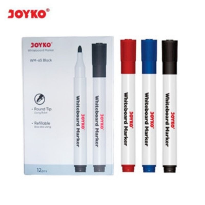 

(12 Pcs) Spidol Whiteboard Joyko WM-65