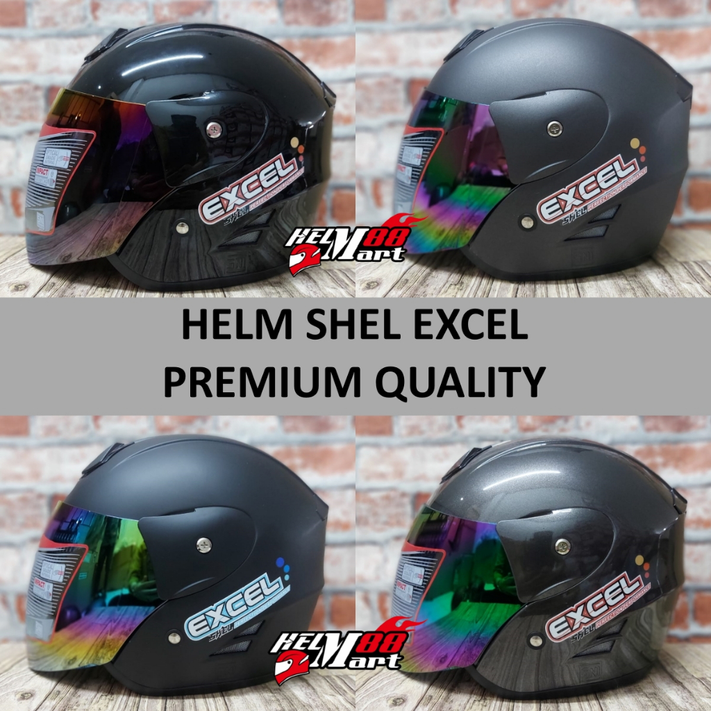 Helm SHEL Excel Solid Evo Helm Halfface Retro Helm Murah