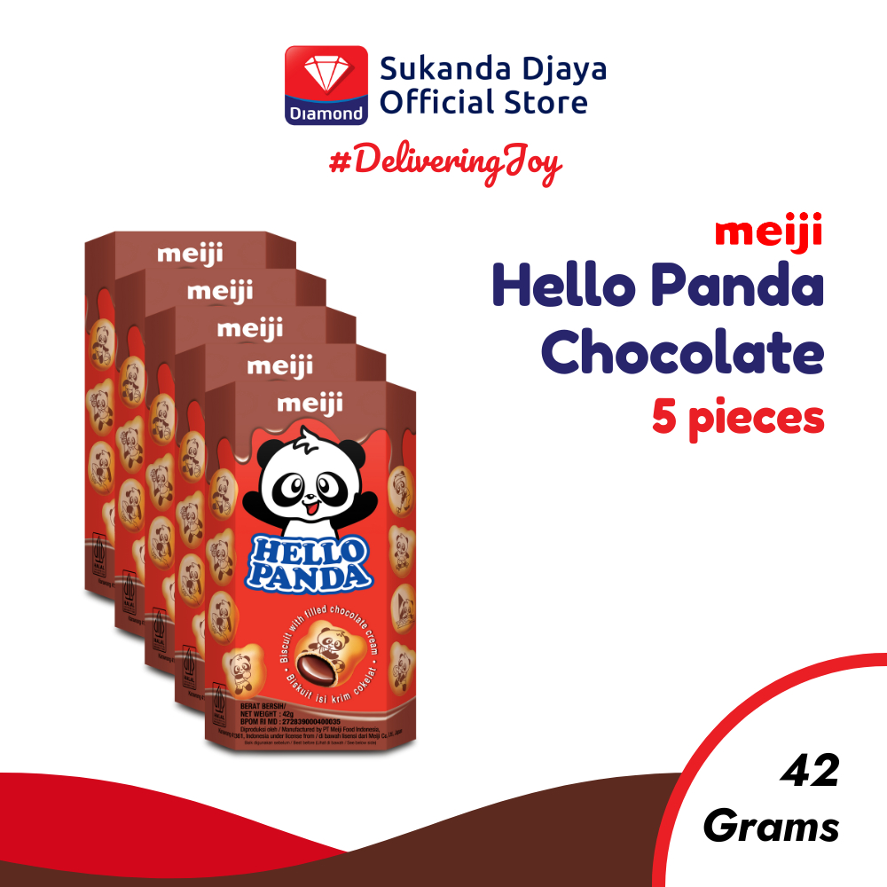 

Meiji Hello Panda Biskuit Chocolate Snack Ringan 42 Gr [ISI 5 PCS]