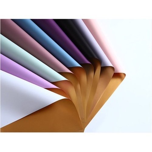 

(20 lembar) Bicolor gold cellophane/flower wrapping / kertas bunga / Buket Bunga / 2 warna Gold