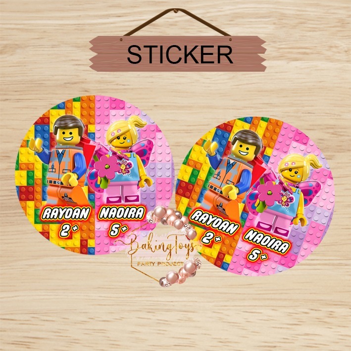 

Lego Balok Block 2 Warna - Sticker Birthday Souvenir Tempelan Ulang Tahun Hampers Pudding Tumpeng