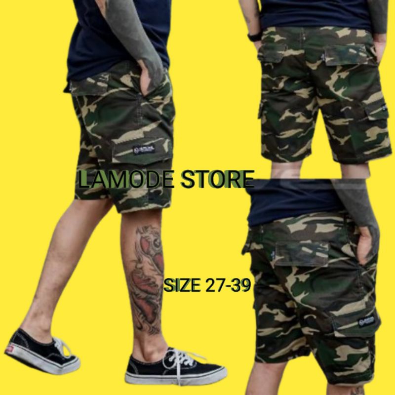 Celana loreng pendek pria/celana cargo pendek/celana cargo loreng
