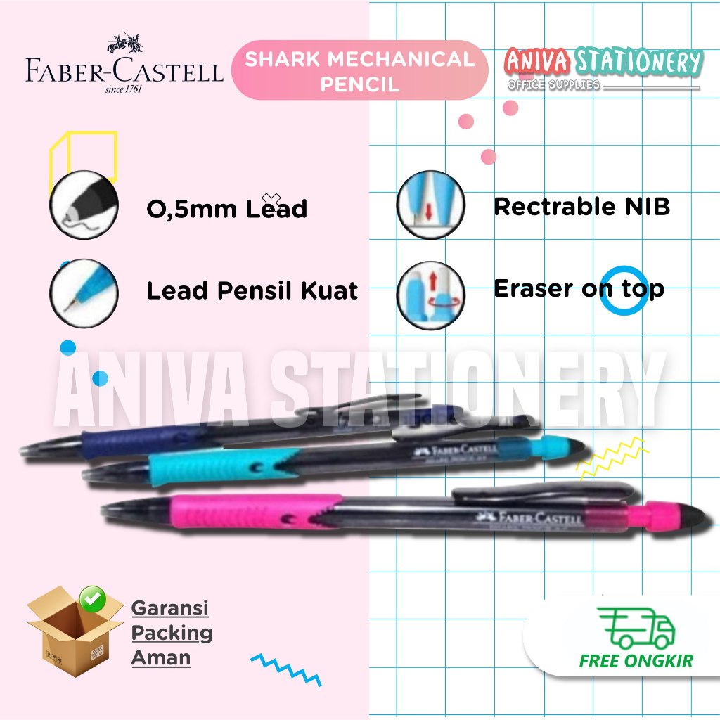 

READY Pencil Pensil Mekanik Shark Mechanical Pencil 0.5mm 2B