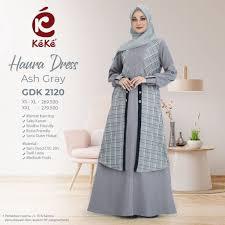 GAMIS DEWASA KEKE HAURA DRESS ASH GRAY, OLIVE