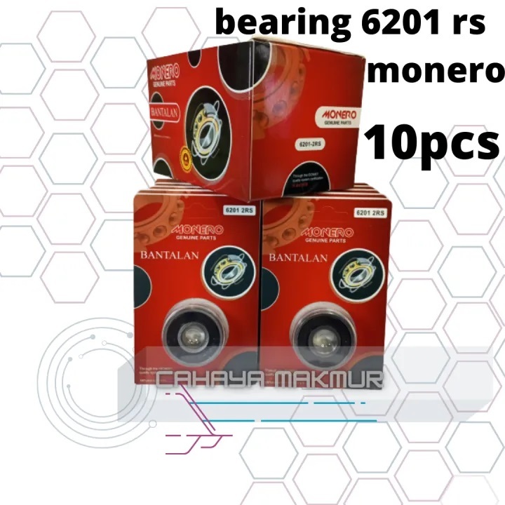 (GROSIR) 10 PCS BEARING  BERING 6201 RS LAHER LAHER 6201 BALL RING MONERO