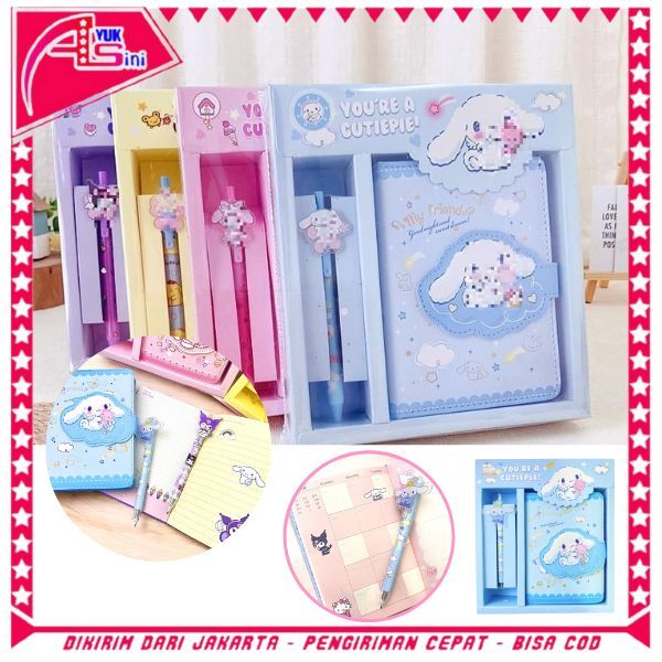 

AS Paket Alat Tulis 2 IN 1 Set Stationery 2IN1 Karakter Kartun Alat Tulis Anak Sekolah Pulpen Notebook Magnet