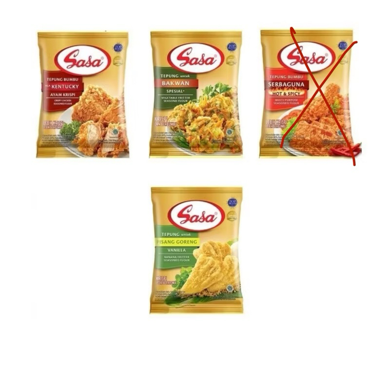 

mix variant tepung bumbu serbaguna sasa 200-210gr
