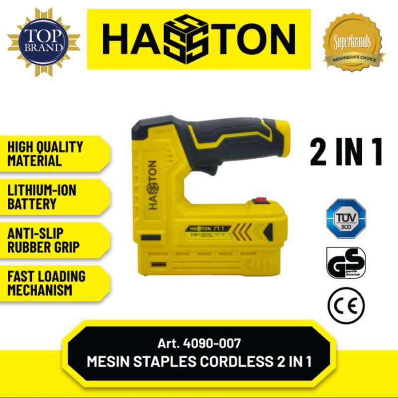 

beli-lokalMesin Cordless Stapler Nailer Hasston Staples Paku Tembak Baterai 2in1