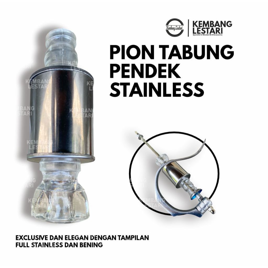 Pion Tabung PENDEK stainless Sangkar Kotak BNR Diamond Pion Tabung