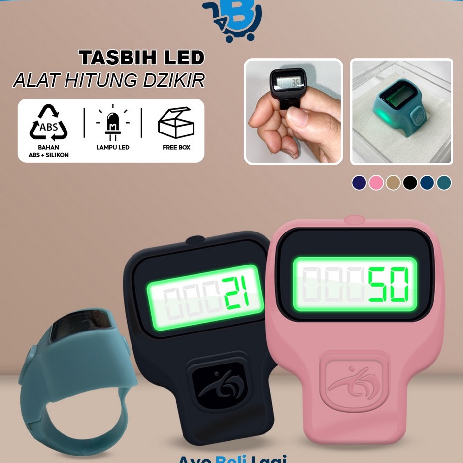 Kejutan Terbaik  Cincin Tasbih Digital Mini Led Alat Hitung Dzikir Perlengkapan Ibadah  Tally Counte