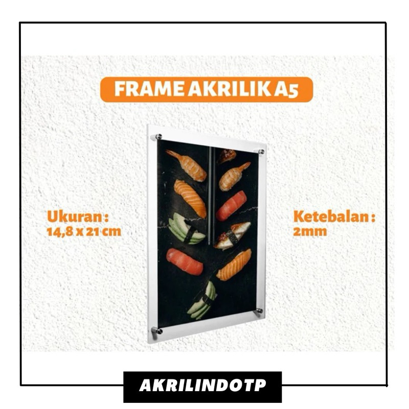 

Frame Bingkai Display Poster Akrilik Menu Dinding - Ukuran A5