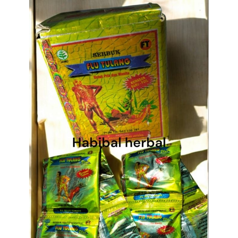 jamu serbuk flu tulang asli isi 12 bungkus