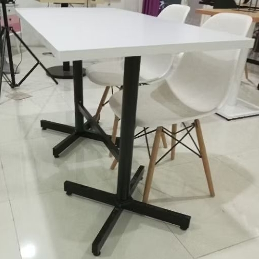 Meja cafe panjang Dobel Tiang Kaki Ayam Besi Kuat
