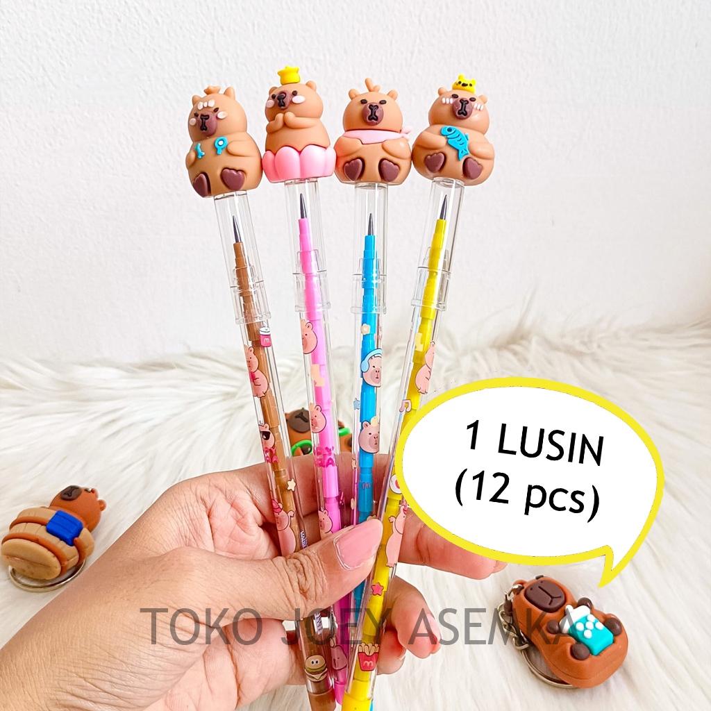 

(12 PCS) PENSIL SUSUN CAPYBARA PENCIL BISA DIISI ULANG BENSIA LANTU CAPPIBARA CAPPYBARA