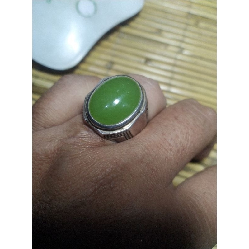 Batu Sungai Dareh Pucuk Pisang Ring Perak Natural kode i/20