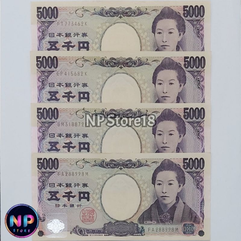 Souvenir Uang Asing Kuno Jepang 5000 Yen