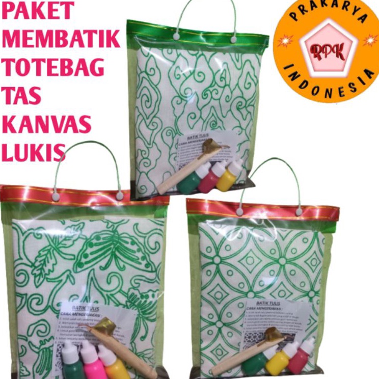 

Ready Terkeren paket mewarnai tas kanvas totebag motif batik kerajinan tangan