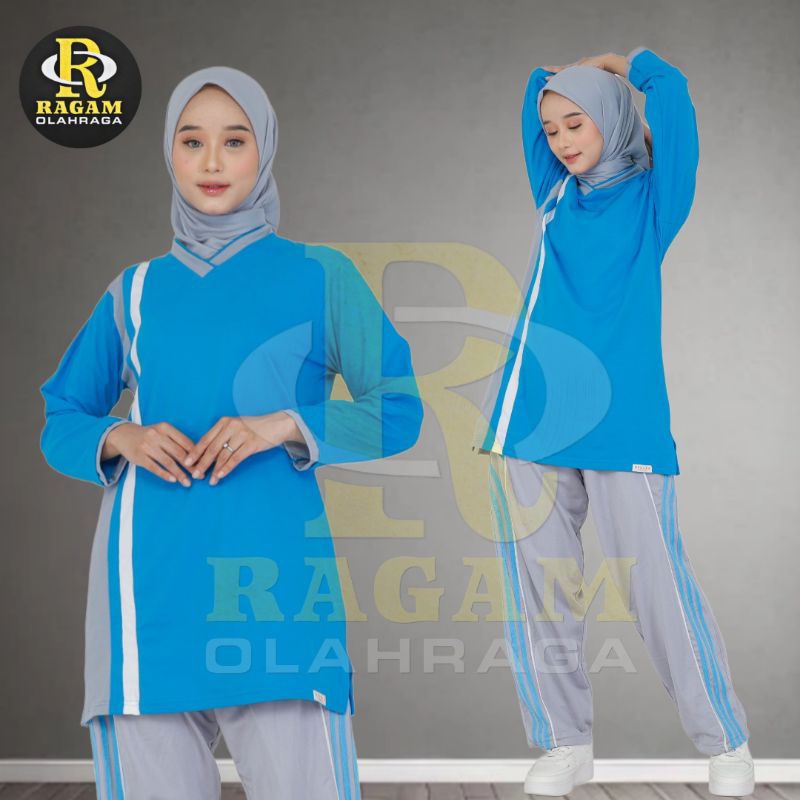 Stelan Baju olahraga tunik muslimah/Baju olahraga tunik wanita