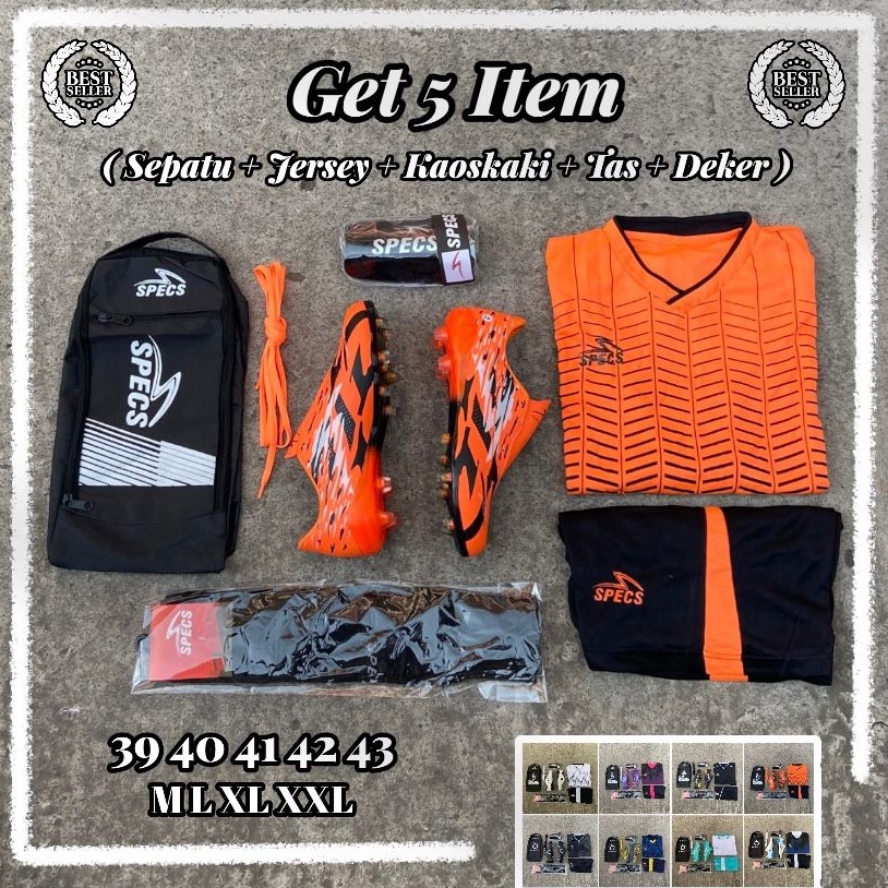 Borong Laris  Terbaru Paket Komplit 5 Set Sepatu Bola Alpha Elite XTD Sepatu Bola Paket 5 COD