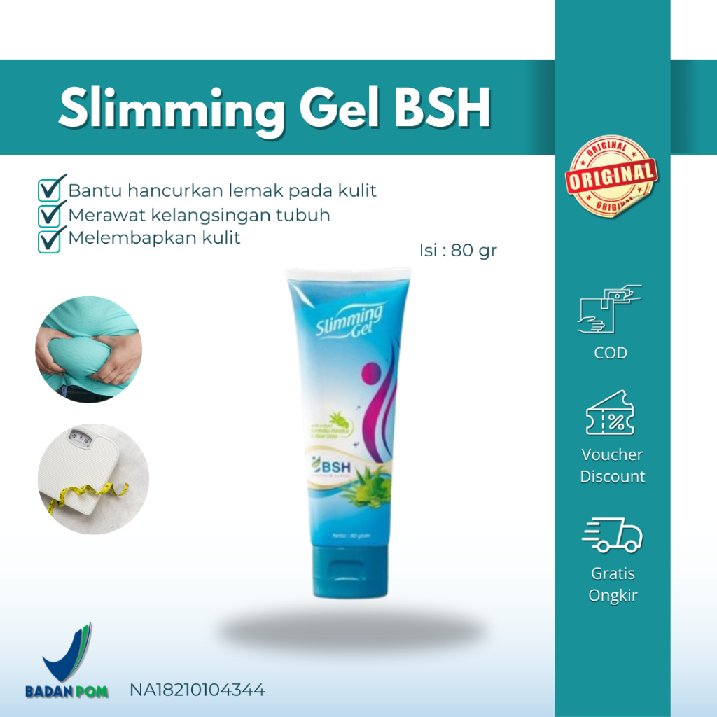 BSH Slimming Gel Body Slim Herbal 80 gram Asli BPOM Bisa COD