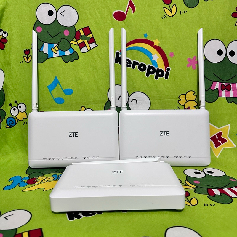 Router/Wifi ZTEGPON ONT ZXHN F670L V3 DuaL band port biru unit dan adaptor