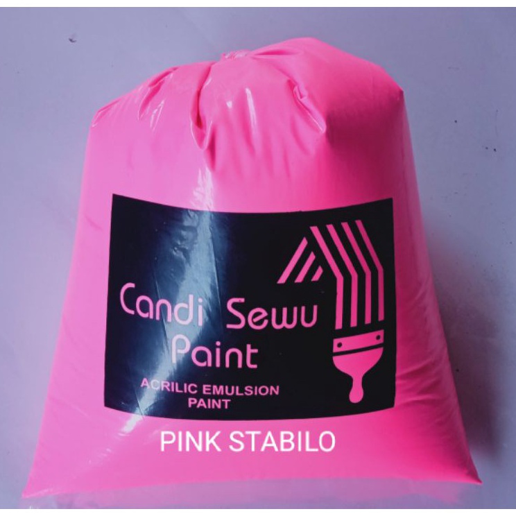Serbu Sekarang  Cat tembok 1 kg KWALITAS SUPER warna pink stabilo
